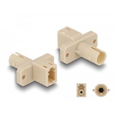 Delock Optical Fiber Hybrid Coupler LC Simplex female to ST Simplex female beige