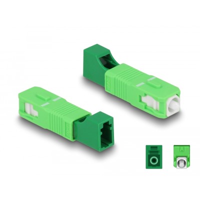 Delock Optical Fiber Hybrid Coupler SC Simplex male to LC Simplex female green
