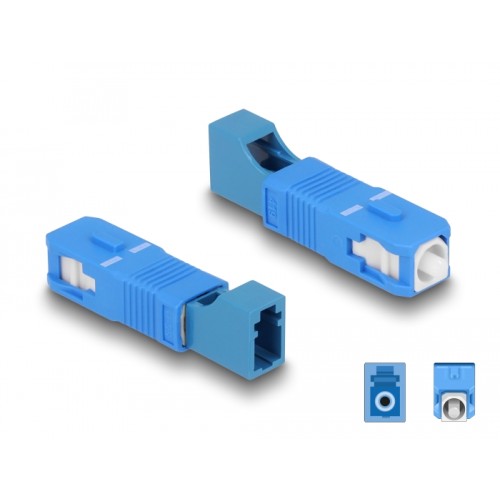 Optical Fiber Hybrid Coupler SC Simplex male to LC Simplex female blue