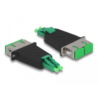 Delock Optical Fiber Hybrid Coupler LC Duplex male to SC Duplex female green 2