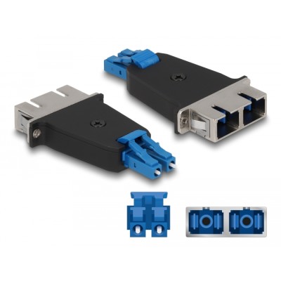 Delock Optical Fiber Hybrid Coupler LC Duplex male to SC Duplex female blue