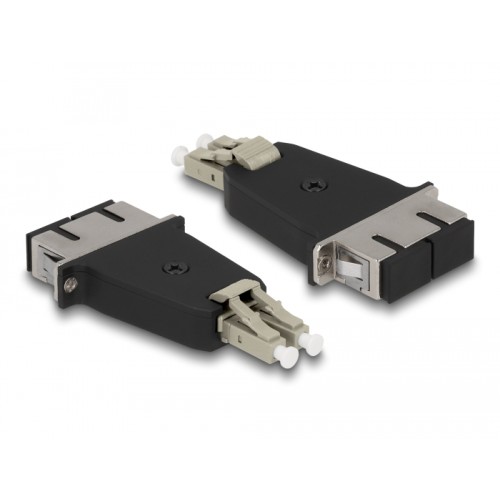 Delock Optical Fiber Hybrid Coupler LC Duplex male to SC Duplex female beige