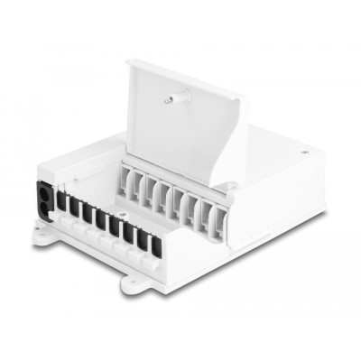 Delock Fiber Optic Distribution Box FTTH indoor for wall mounting 8 port white