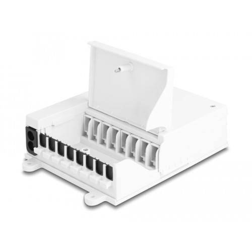 Delock Fiber Optic Distribution Box FTTH indoor for wall mounting 8 port white