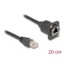 Delock D-Type RJ45 cable plug to jack Cat.5e black 20 cm