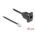 Delock D-Type RJ10 cable plug to jack black 30 cm