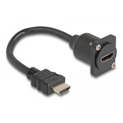 Delock D-Type HDMI cable male to female black 20 cm 2