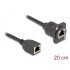 Delock D-Type RJ45 cable jack to jack Cat.5e black 20 cm