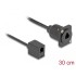 Delock D-Type RJ10 cable jack to jack black 30 cm