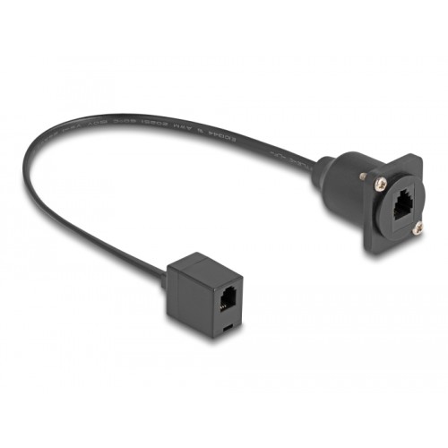Delock D-Type RJ10 cable jack to jack black 30 cm