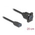 Delock D-Type USB 5 Gbps Cable Type-A female to Type-A female black 20 cm
