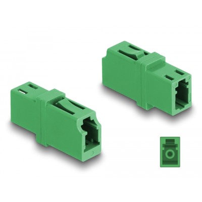 Delock Optical Fiber Coupler LC Simplex female to LC Simplex female APC green