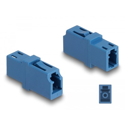 Delock Optical Fiber Coupler LC Simplex female to LC Simplex female UPC blue