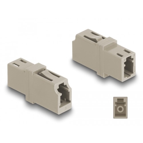Delock Optical Fiber Coupler LC Simplex female to LC Simplex female OM1/OM2 beige
