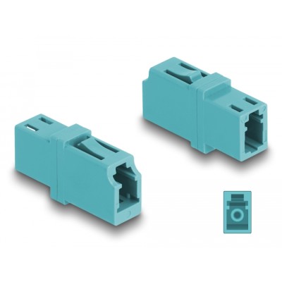 Delock Optical Fiber Coupler LC Simplex female to LC Simplex female OM3 aqua