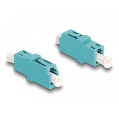 Delock Optical Fiber Coupler LC Simplex female to LC Simplex female OM3 aqua 2