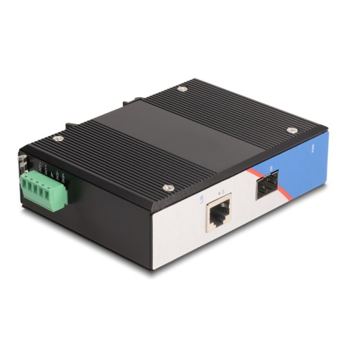 Delock Industrial Gigabit Media Converter RJ45 to SFP for DIN rail