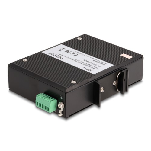 Delock Industrial Gigabit Media Converter RJ45 to SFP for DIN rail