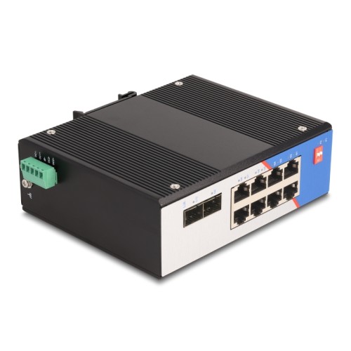 Delock Industrial Gigabit Ethernet Switch 8 Port RJ45 2 Port SFP for DIN rail