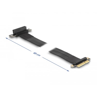 Delock Riser Card PCI Express x4 male to x4 slot 90° angled with cable 60 cm 2