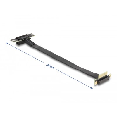 Delock Riser Card PCI Express x1 male 90° angled to x1 slot 90° angled with cable 30 cm 2