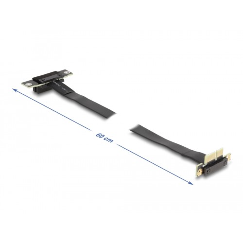 Delock Riser Card PCI Express x1 male 90° angled to x1 slot 90° angled with cable 60 cm