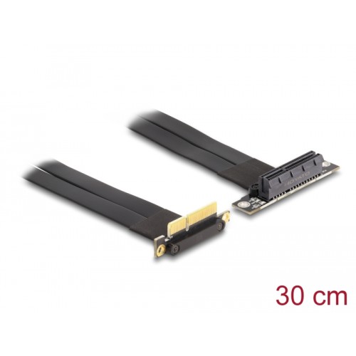 Delock Riser Card PCI Express x4 male 90° angled to x4 slot 90° angled with cable 30 cm