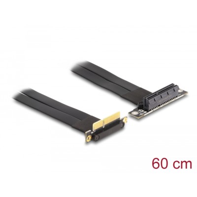 Delock Riser Card PCI Express x4 male 90° angled to x4 slot 90° angled with cable 60 cm
