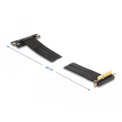 Delock Riser Card PCI Express x4 male 90° angled to x4 slot 90° angled with cable 60 cm 2