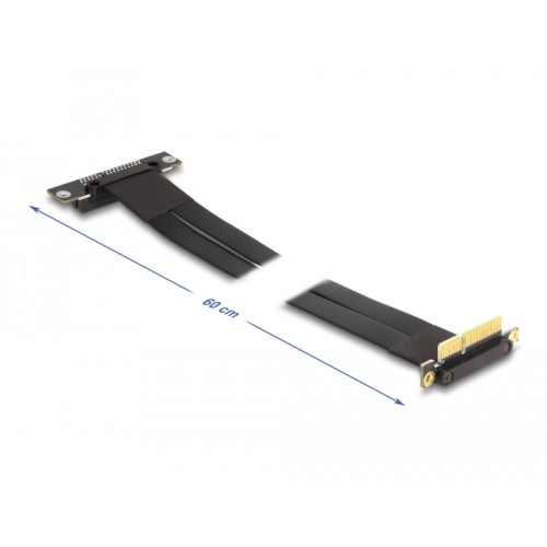 Delock Riser Card PCI Express x4 male 90° angled to x4 slot 90° angled with cable 60 cm