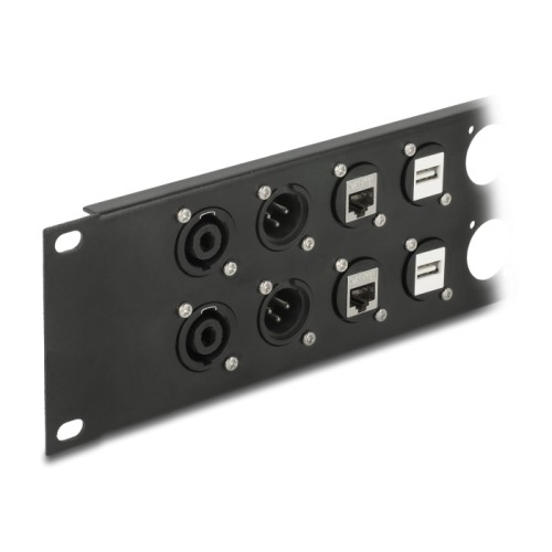Delock D-Type 10″ Patch Panel 12 port 2U black