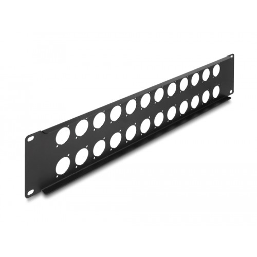 Delock D-Type 19″ Patch Panel 24 port 2U black