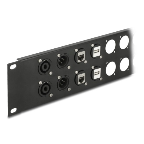 Delock D-Type 19″ Patch Panel 24 port 2U black