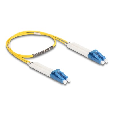 Delock Optical Fiber Cable LC Duplex to LC Duplex singlemode OS2 angled 0.5 m 2