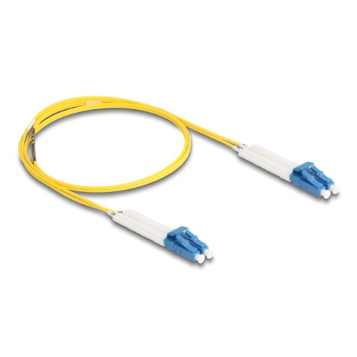 Delock Optical Fiber Cable LC Duplex to LC Duplex singlemode OS2 angled 1 m
