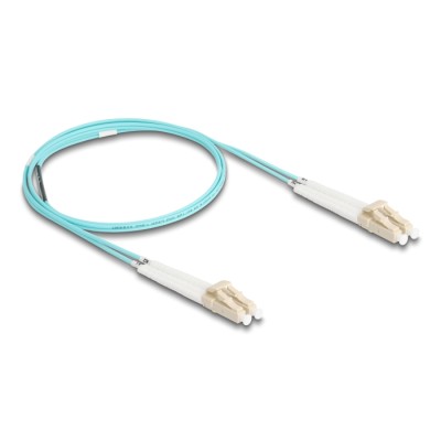 Delock Optical Fiber Cable LC Duplex to LC Duplex Multi-mode OM3 angled 1 m 2
