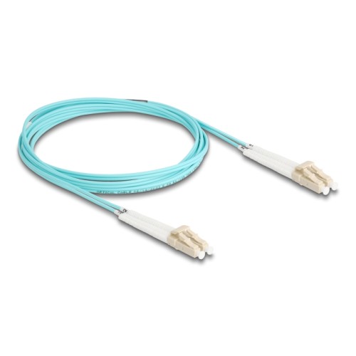 Delock Optical Fiber Cable LC Duplex to LC Duplex Multi-mode OM3 angled 2 m