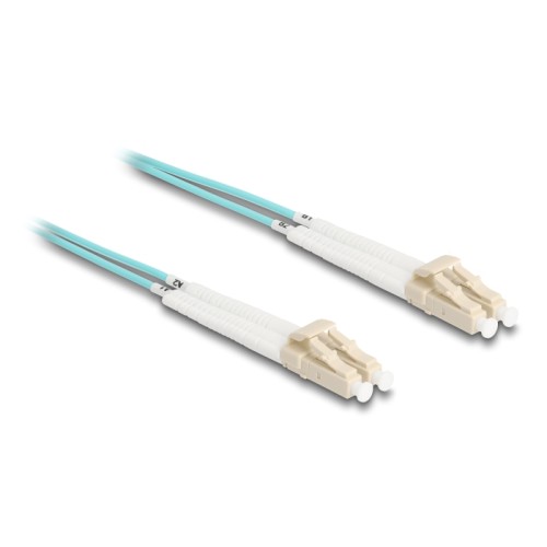 Delock Optical Fiber Cable LC Duplex to LC Duplex Multi-mode OM3 angled 2 m