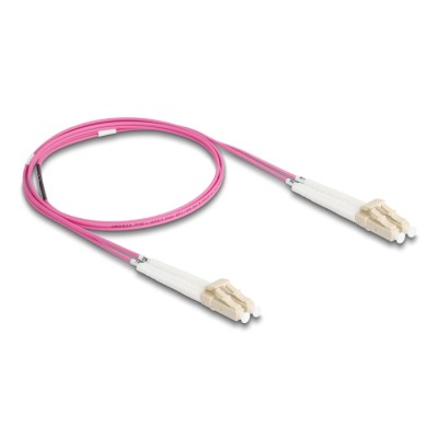 Delock Optical Fiber Cable LC Duplex to LC Duplex Multi-mode OM4 angled 1 m 2