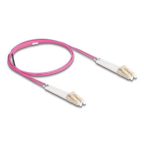 Delock Optical Fiber Cable LC Duplex to LC Duplex Multi-mode OM4 angled 1 m
