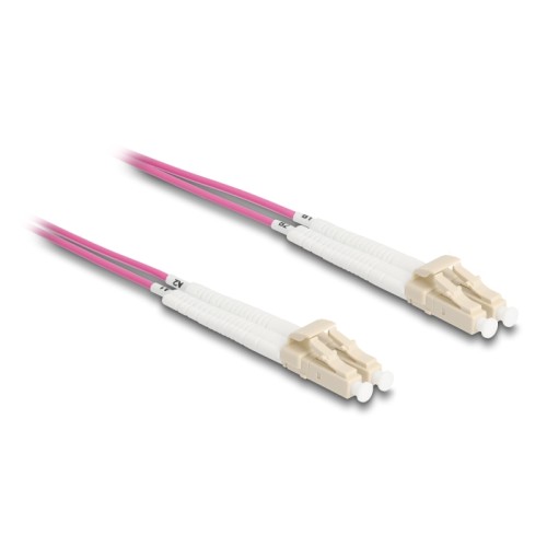 Delock Optical Fiber Cable LC Duplex to LC Duplex Multi-mode OM4 angled 5 m