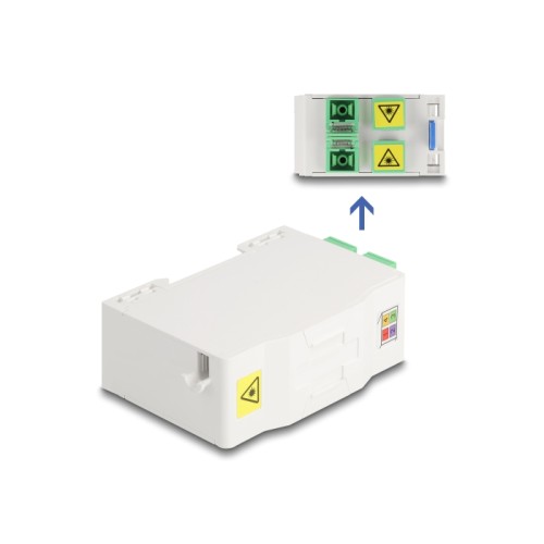 Delock Optical Fiber Connection Box for DIN rail with splice holder and 4 x SC Simplex coupler