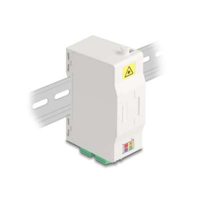 Delock Optical Fiber Connection Box for DIN rail with splice holder and 4 x LC Duplex coupler