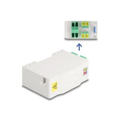 Delock Optical Fiber Connection Box for DIN rail with splice holder and 4 x LC Duplex coupler 2