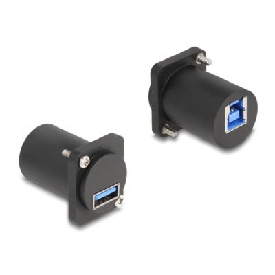 Delock D-Type Module USB 5 Gbps Type-A female to Type-B female with screws black