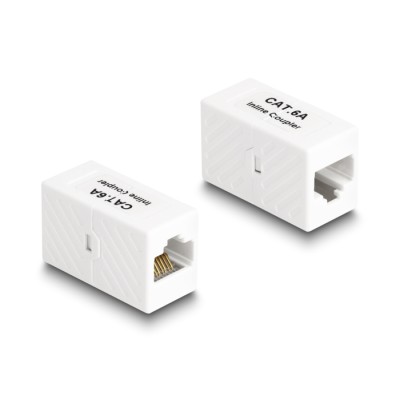 Delock Adapter RJ45 jack to RJ45 jack Cat.6A UTP white