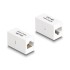 Delock Adapter RJ45 jack to RJ45 jack Cat.6A UTP white