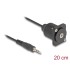 Delock D-Type Cable 3.5 mm 3 pin Stereo jack male to female black 20 cm