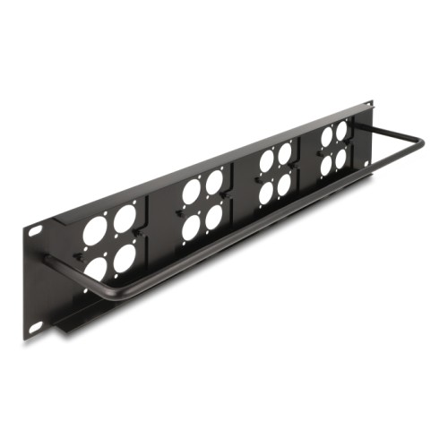Delock D-Type 19″ Patch Panel with 4 D-Type plates 86 x 86 mm and 4 ports 2U black