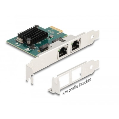 Delock PCI Express x1 Network Card Gigabit LAN 2 x RJ45 BCM